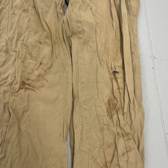 Vintage 50s Tan Sanforized Sail Cloth Workwear Chinos 36x31 - Picture 2 of 5